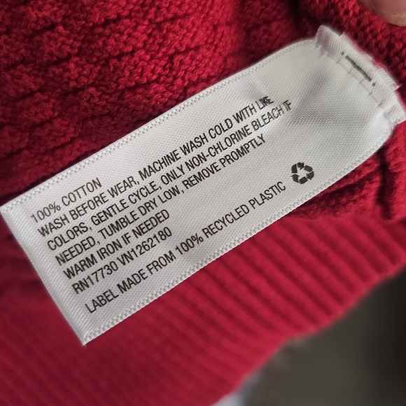 Cat & Jack Red Long Sleeve Crew Neck Knit Sweater Size XL 16 - Picture 3 of 12